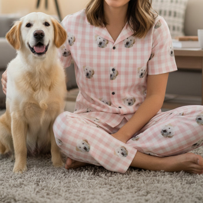 Custom Pet Face Short Sleeve Pajama & Pants