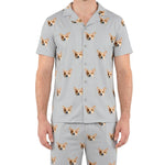 Custom Pet Face Short Sleeve Pajamas Shirt & Pants / Gray