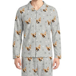 訂製寵物臉長袖睡衣和褲子 / 灰色 Pawz