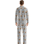 訂製寵物臉長袖睡衣和褲子 / 灰色 Pawz