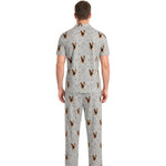 訂製寵物臉短袖睡衣和褲子 / 灰色 Pawz 