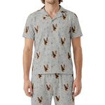 訂製寵物臉短袖睡衣和褲子 / 灰色 Pawz 