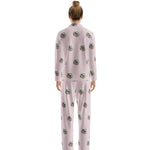 Custom Pet Face Long Sleeve Pajamas Shirt & Pants / Pink Simple