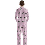 訂製寵物臉長袖睡衣套裝/粉紅色條紋