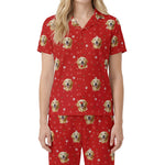 訂製寵物臉短袖睡衣和褲子 / Red Pawz 