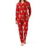 Red pajamas with Pet Face and pawz pattern